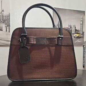 Joy Mangano Brown Briefcase with Elegant Structured Design